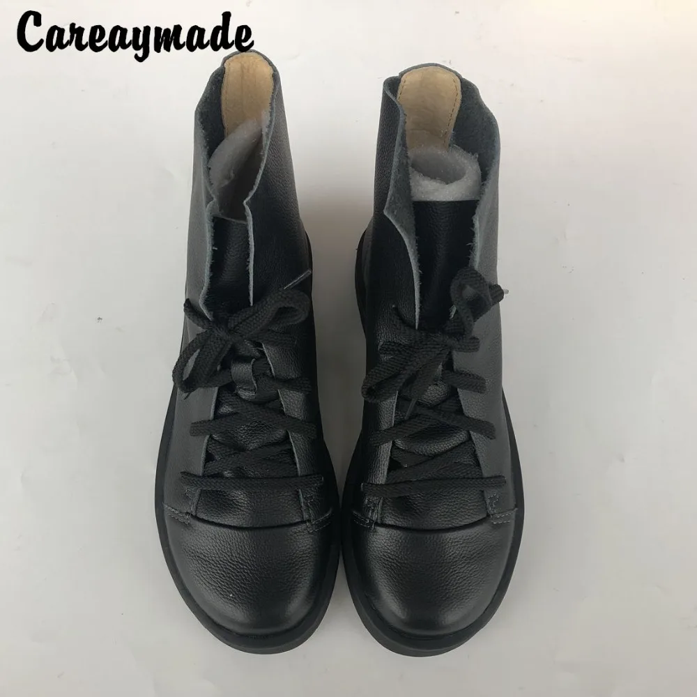 Горячая Новинка! Женские ботинки ручной работы Careaymade K07 из воловьей кожи на