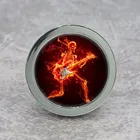 Fire Skull с гитарными ручками ручки для ящиков шкафа ручной работы Шкаф Тянет уникальная кухонная ручка для шкафа мебельная фурнитура