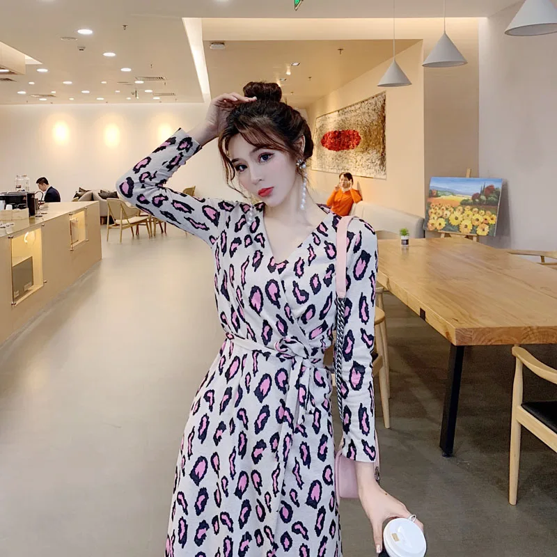 Moda feminina дизайнерское Брендовое весенне-осеннее корейское модное леопардовая