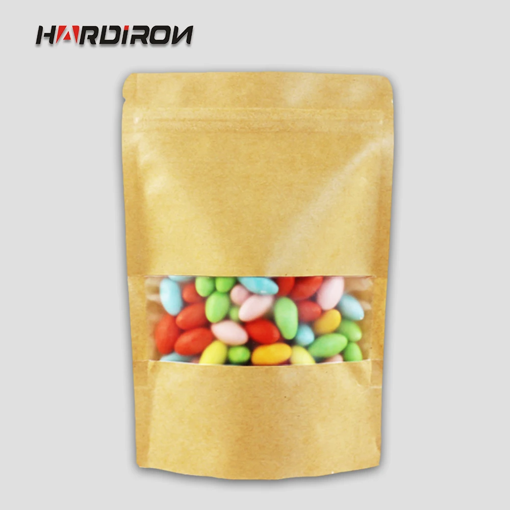 Желтая крафт бумага влагостойкая сумка на молнии конфетный сушеный фруктовый