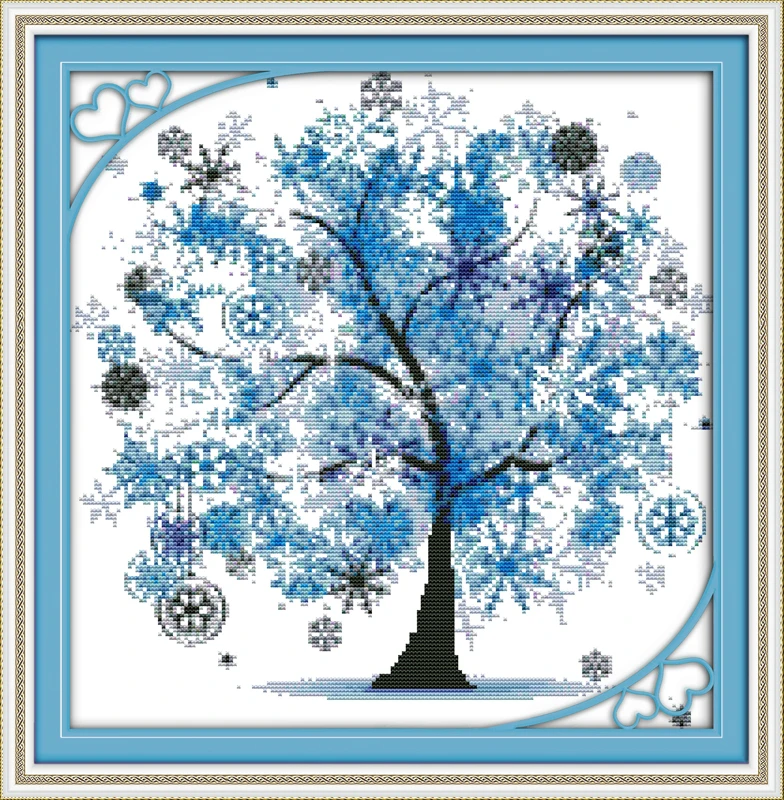 Joy Sunday F369(2)F370(3)F371(4) Free Shipping 14CT 11CT Counted and Stamped Home Decor Happy Tree Cross Stitch kits | Дом и сад