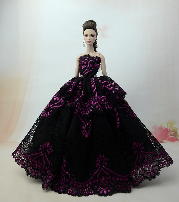 Черное и розовое кружевное платье вечернее принцессы свадебное юбка одежда для