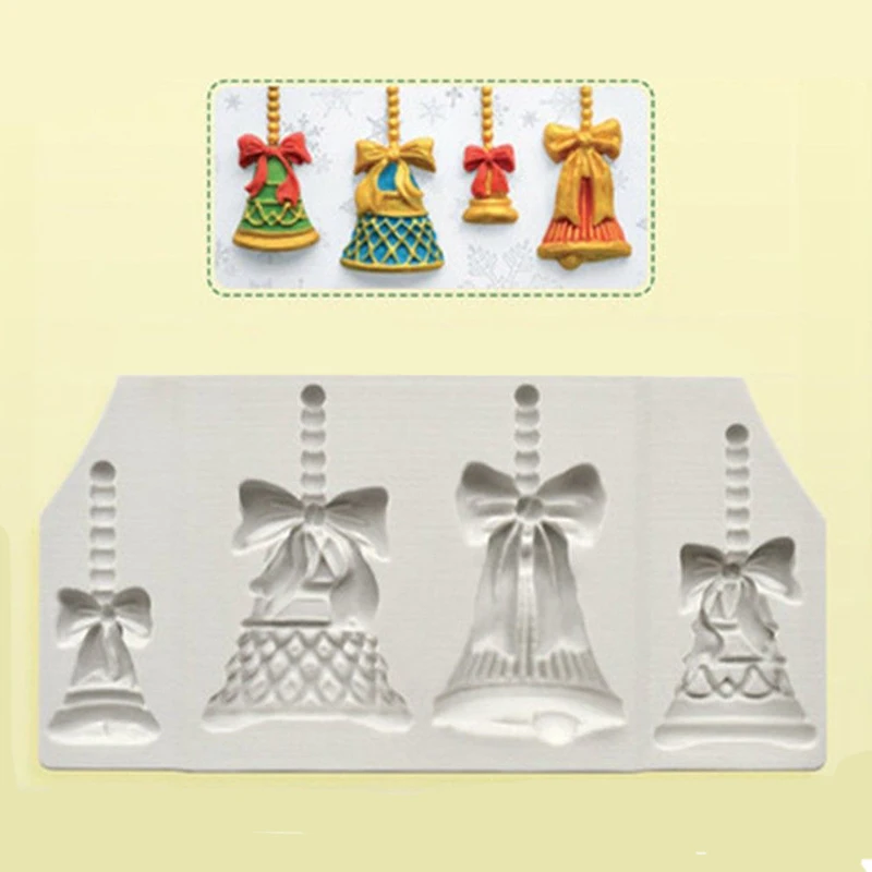 JX-LCLYL новый силиконовый Рождественский колокольчик украшение для торта Sugarcraft