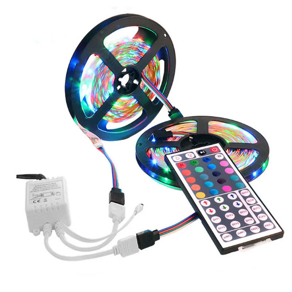 45 # светодиодный светильник 10 м 3528 SMD RGB 600 Светодиодная лента 44 Ключ ИК пульт