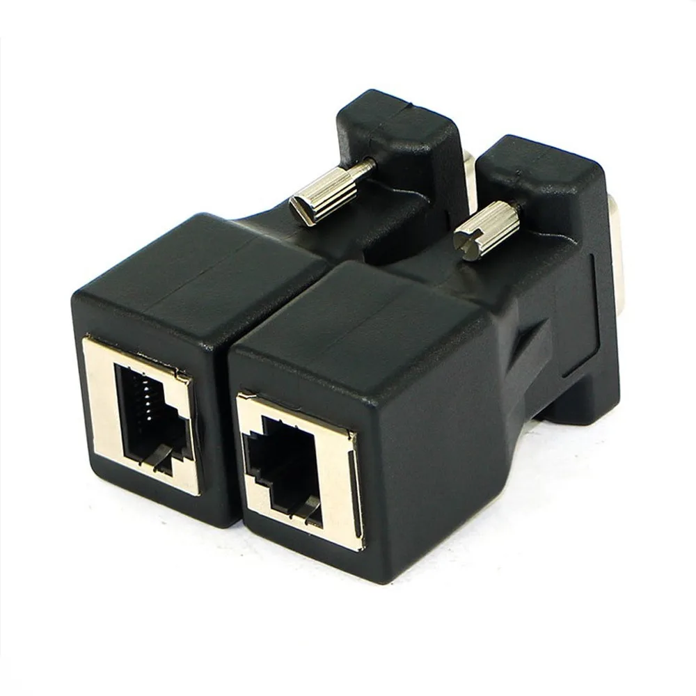 CARPRIE 2 шт. VGA удлинитель штекер гнездо к LAN RJ45 CAT5 CAT6 20 м сетевой кабель адаптер