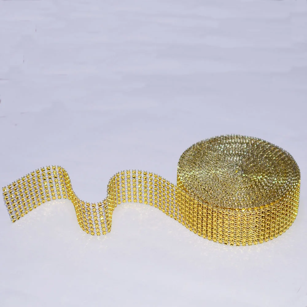 5 ярдов 4 см 8 рядов серебристая золотистая Алмазная сетка украшение для торта