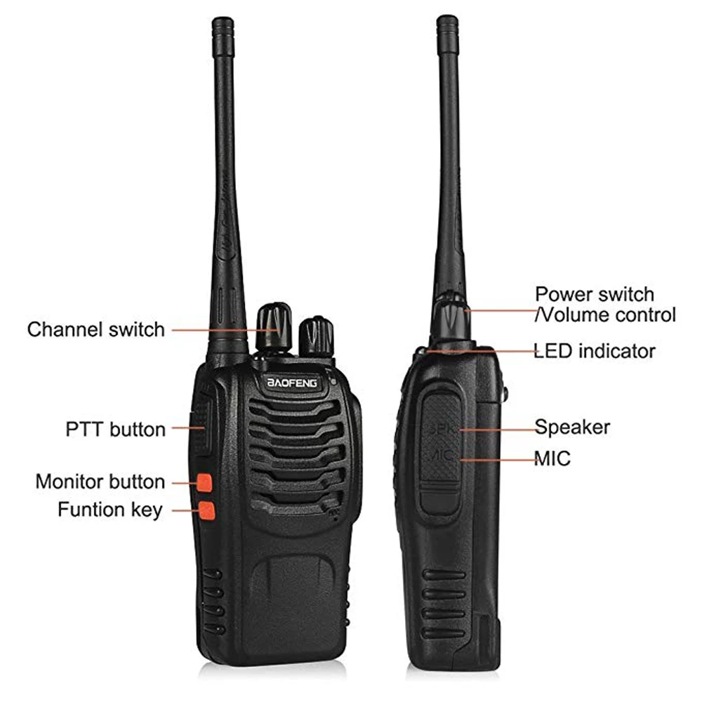 Портативная рация Baofeng 2 шт. 16 каналов двусторонняя bf 888s UHF 400 470 МГц