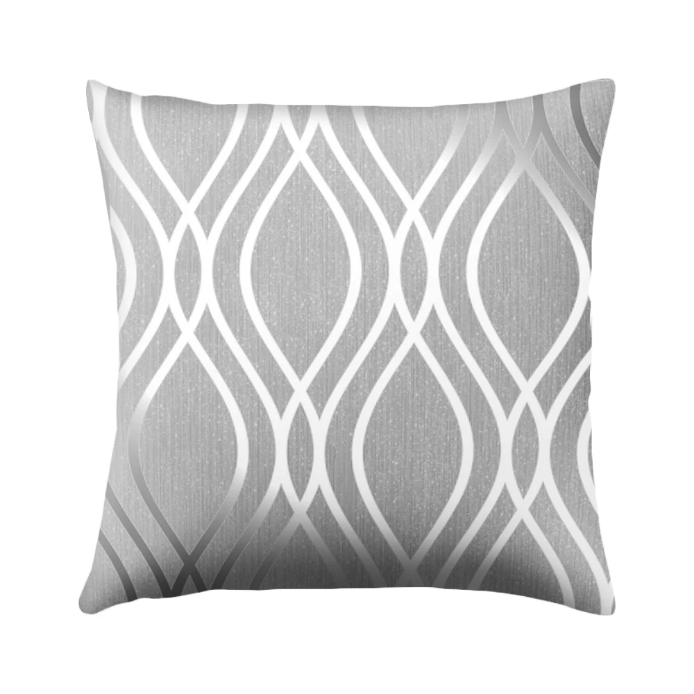 9 DIDIHOU 45*45 см серый полосатый геометрический чехол для подушки персиковая кожа наволочка Cojines Decorativos Para диван домашняя спальня, диван, декор - Цвет: 9
