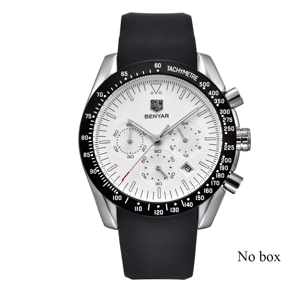 NO BOX SIL SB white BENYAR мужские s часы лучший бренд класса люкс Военные Спортивные кварцевые часы мужские водонепроницаемые мужские спортивные часы наручные часы Relogio Masculino - Цвет: NO BOX SIL SB white