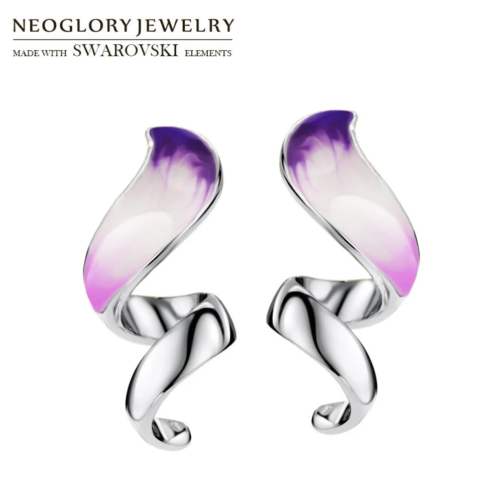 Женские эмалевые серьги Neoglory этнические разноцветные геометрические