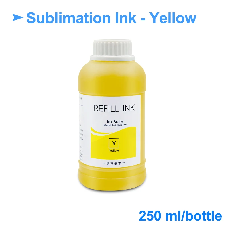 Yellow-250ml 250 мл/бутылка для заправки сублимационных чернил, бутылка для сублимации, термопечать, сублимационные чернила для принтера Epson - Цвет: Yellow-250ml