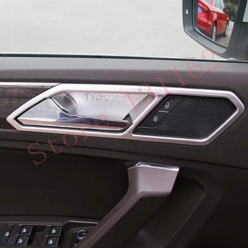 4 шт. хромированные накладки на внутреннюю дверную ручку автомобиля VW Tiguan 2017 2018|trim