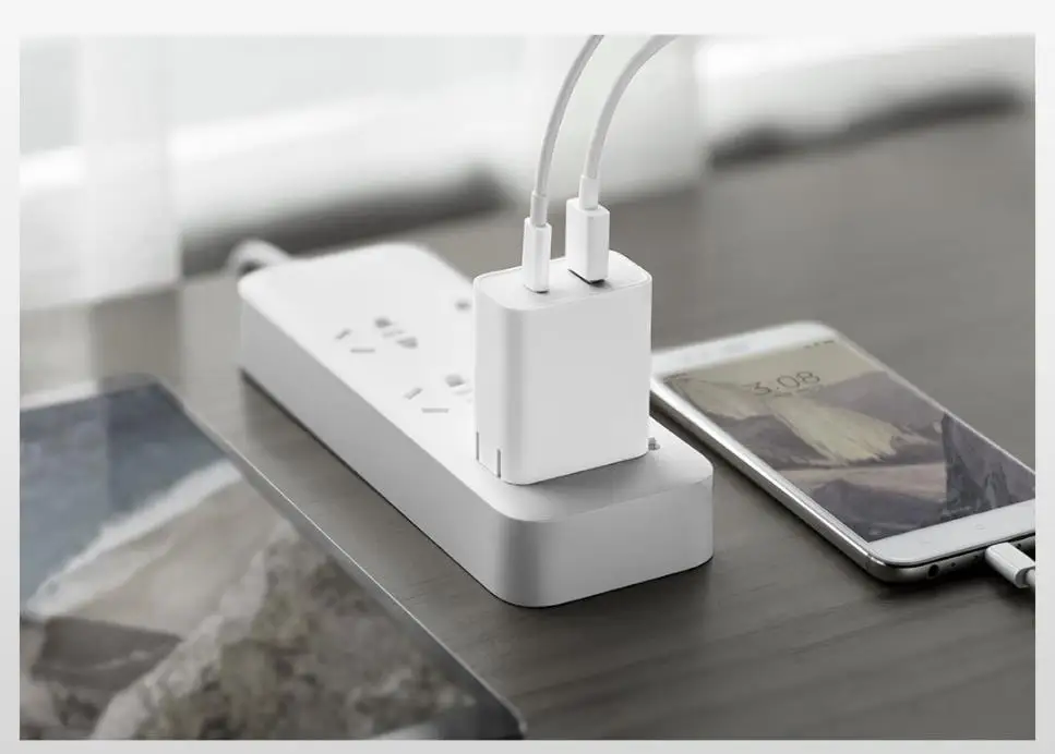 Умное зарядное устройство USB Xiaomi 1A1C 30 Вт(максимум) выход PD 2,0 QC 3,0 Быстрая зарядка type-C 5 В = 3A 9 В = 3A 15 В = 2A 12 В = 2.25A Smart