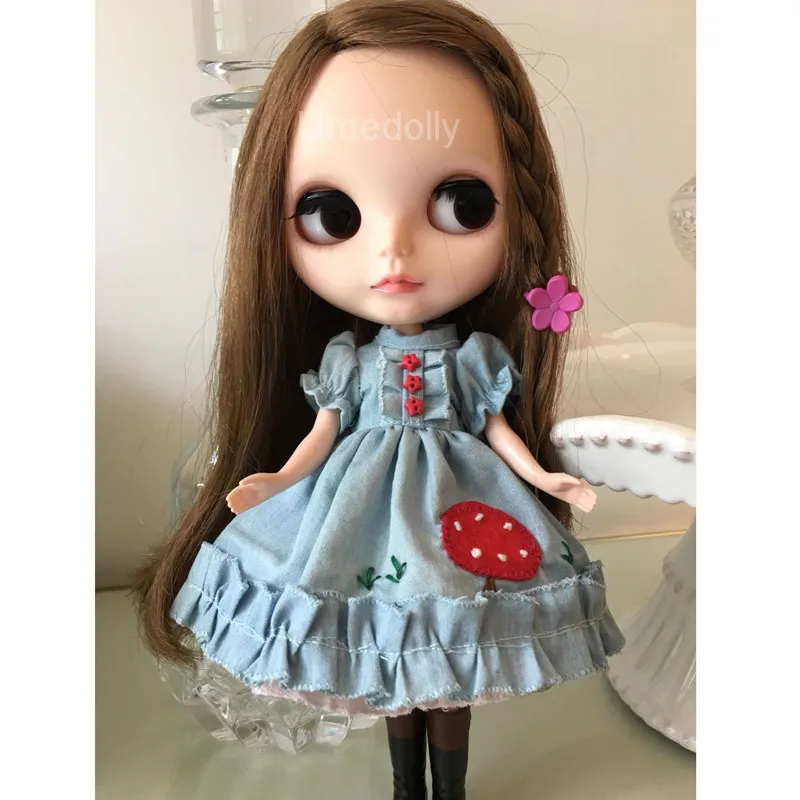 Новое поступление 1 шт. милое джинсовое платье для кукол Blyth Licca Azone 1/6 BJD Pullip Одежда