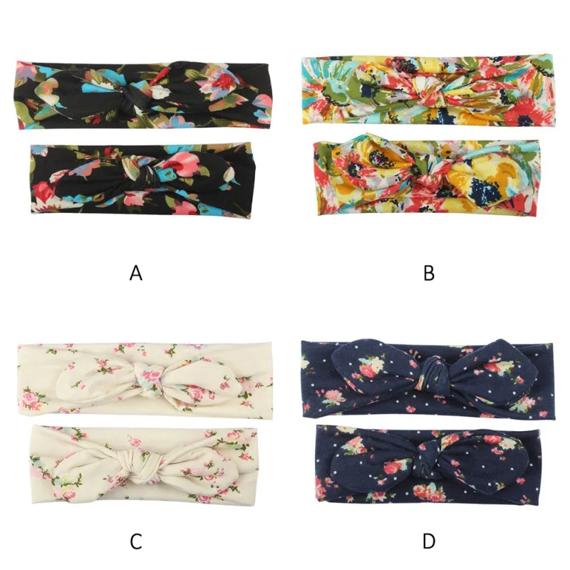 Эластичная повязка на голову с бантом для мамы и маленькой девочки тюрбан узлом