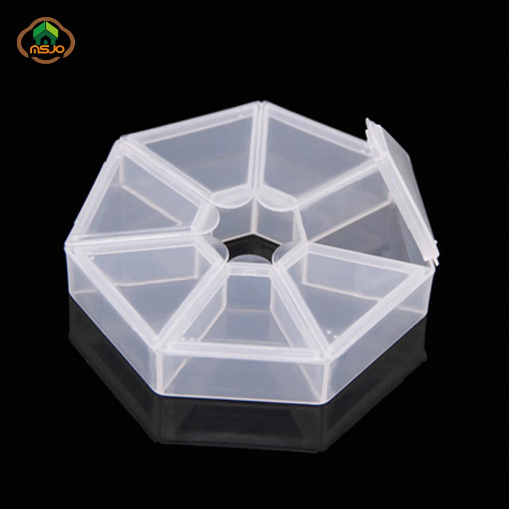 

Msjo Plastic Storage Box 7 Lattices Plastic Box Makeup Organizer Jewelry Earring For Bead Rings Jewelry Display Organizer