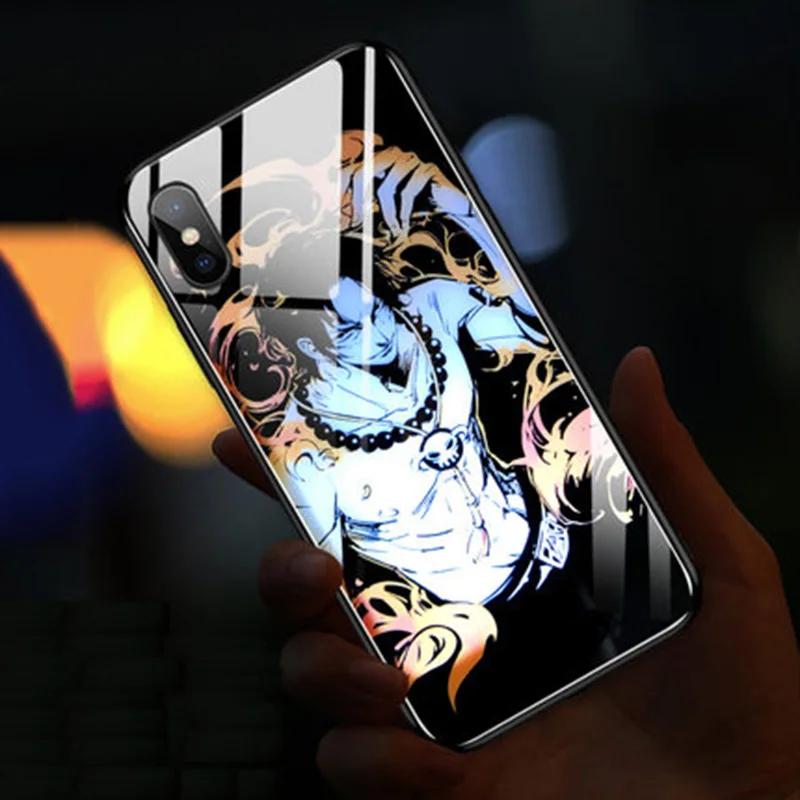 18 EKIND Серия Сердце чехол из закаленного стекла для телефона для iPhone X XS XSMAX светодиодный логотип Вспышка стеклянный чехол для iPhone защитный чехол для телефона - Цвет: 18