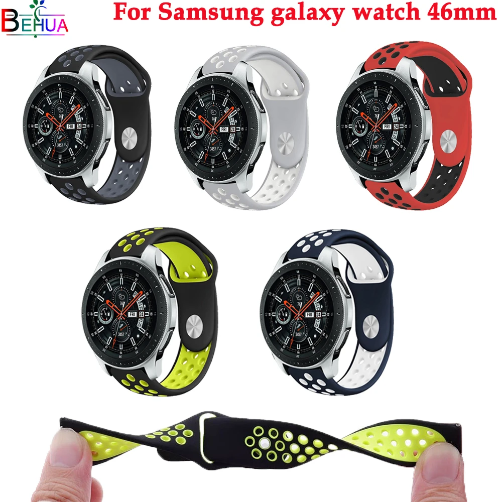 For Samsung 46mm Galaxy watchband Replacement Sport Silicone strap wrist Strap Bracelet Huami Amazfit sport smart watch 22mm | Наручные