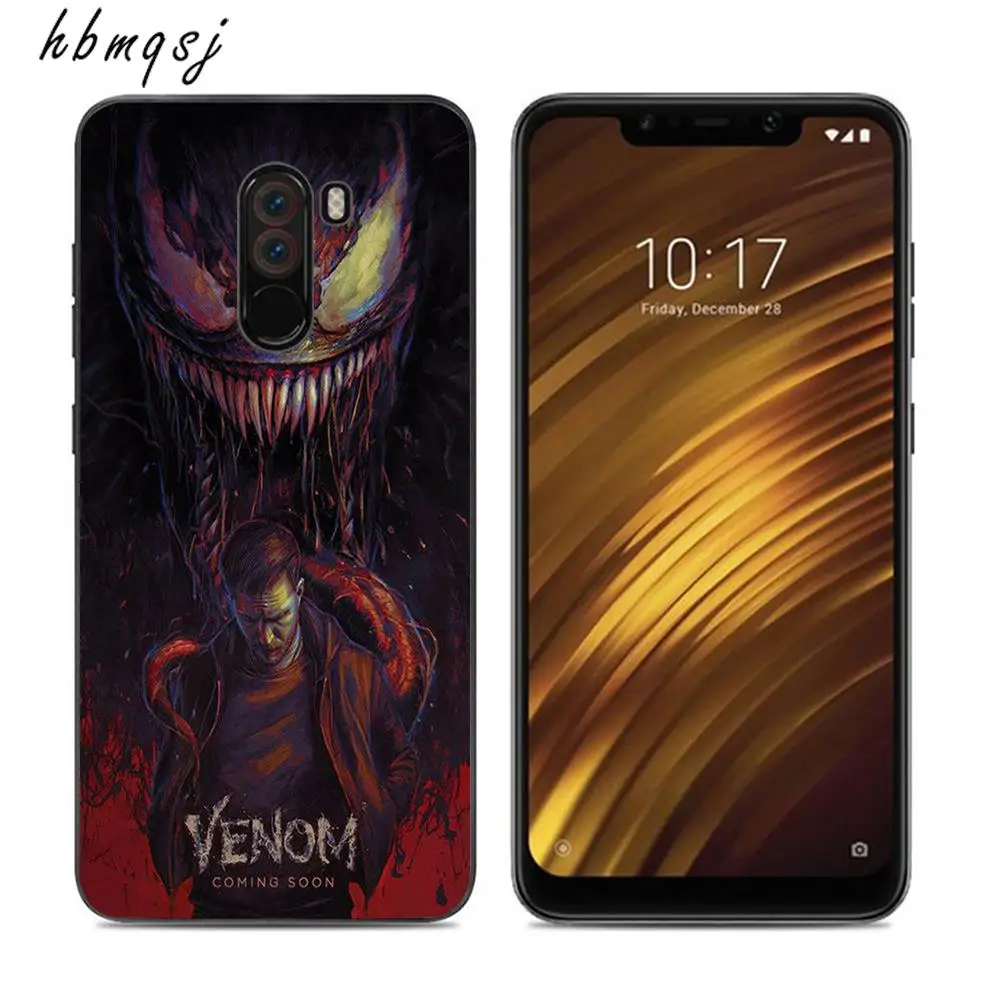 For xiaomi f1 pocophone case silicone soft black cool tiger venom original coque for mobile phone back cover |