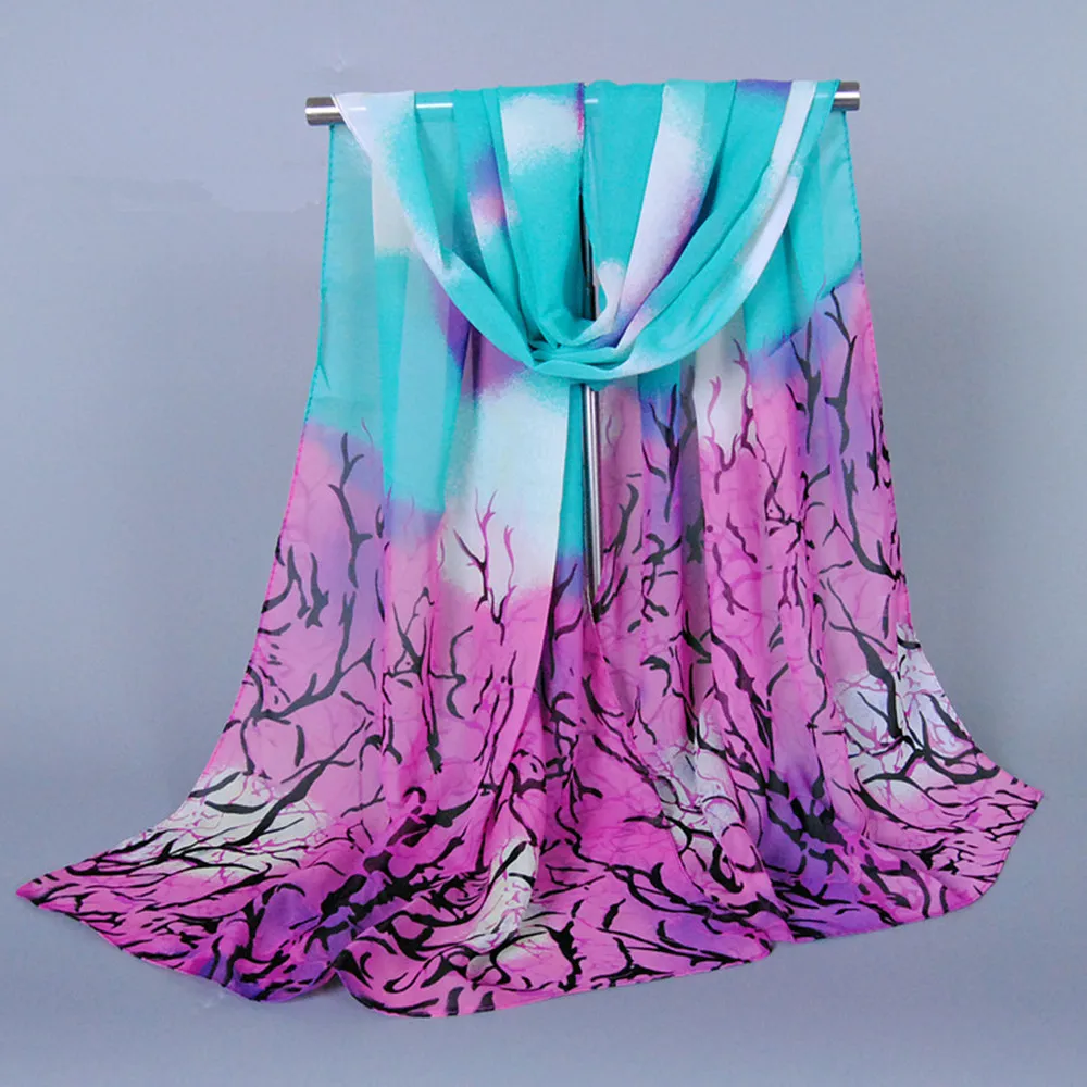 Зима женщины тёплый взрослые шарф шелк шифон Head крем от загара хлопок принт шали