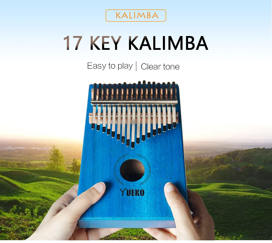 Профессиональное фортепиано YUEKO Kalimba 17 клавиш красное дерево калимба с