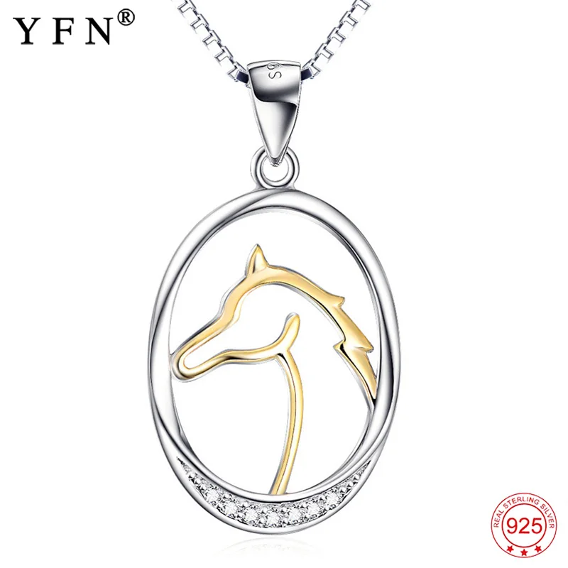Женское ожерелье с подвеской в виде головы лошади из серебра 925 пробы|necklace love|fashion