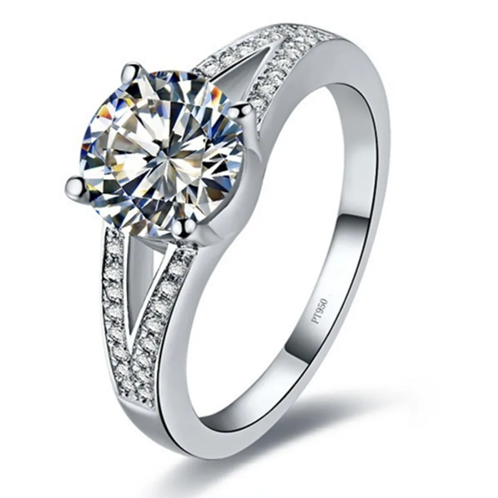 

Moissanite кольцо положительное 2CT обручальное кольцо с зубцами из стерлингового серебра ювелирные изделия Moissanite кольцо для женщин алмазные кол...
