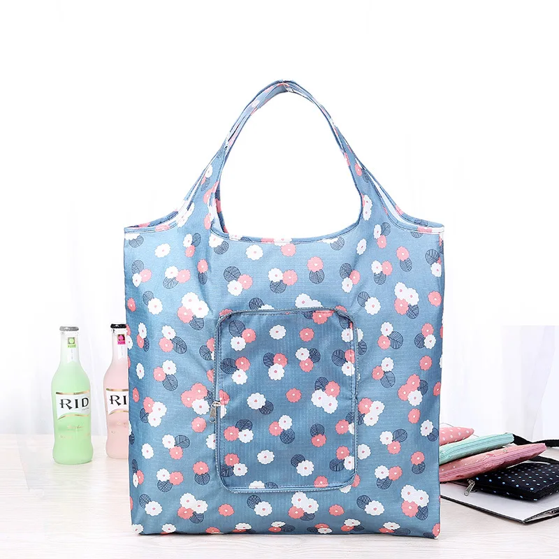 

New Flower Print Foldable Handy Shopping Bags Reusable Tote Pouch Recycle Storage Bag Handbag Reusable Folding Grocery bags