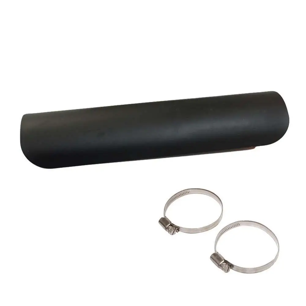 Black 23x6cm Мотоцикл глушитель ноги трубы протектор тепловой щит крышка с регулируемыми зажимами для Harley Honda Yamaha Kawasaki Ducati - Цвет: Black 23x6cm