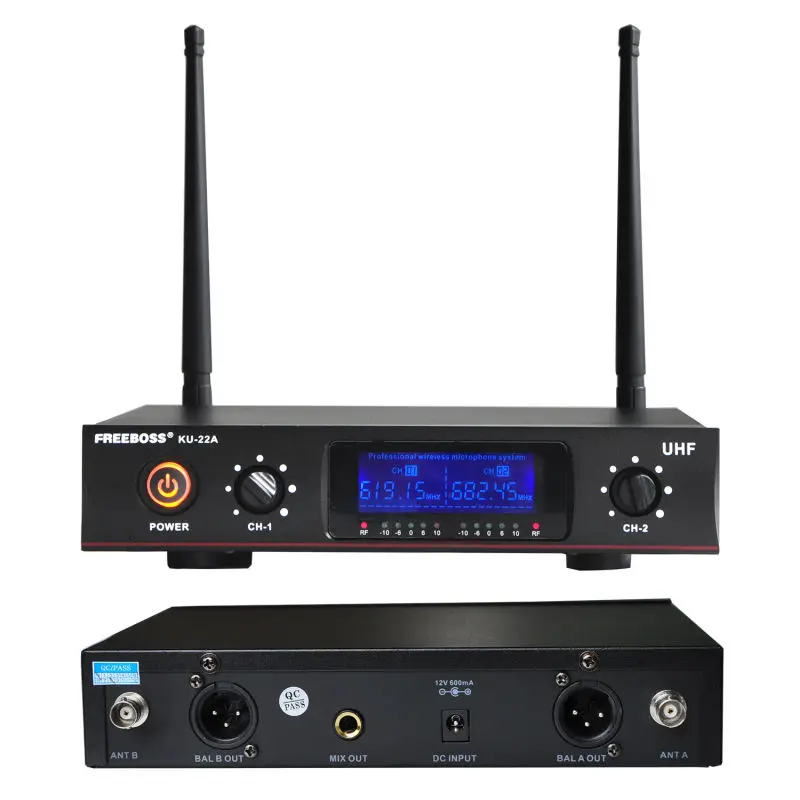 Freeboss KU 22A UHF 2 Way металлический Ручной беспроводной микрофон|wireless microphone|handheld wireless
