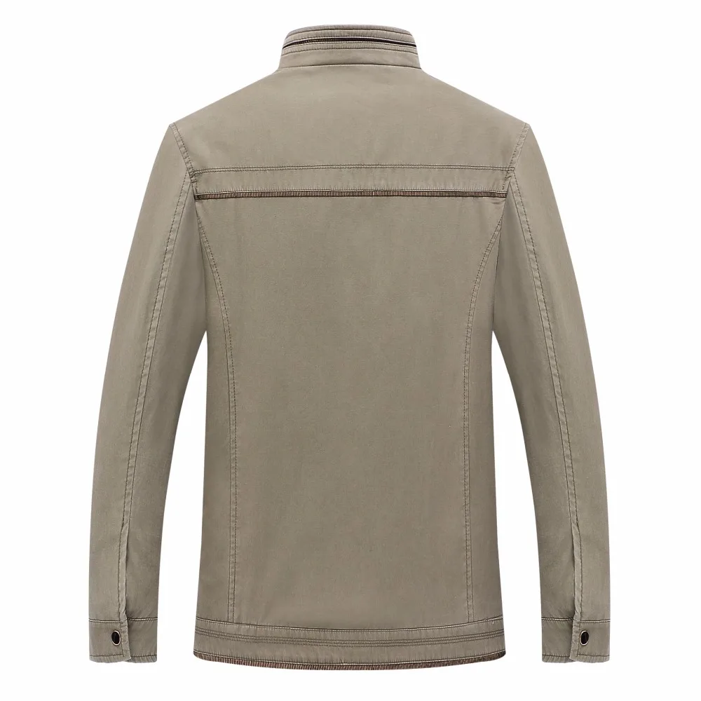 

Men Jacket 2018 Autumn Jackets and Coats Stand Collar Cotton Plus Size High Quality Zippers Pockets Casual Brand Clothing C1592