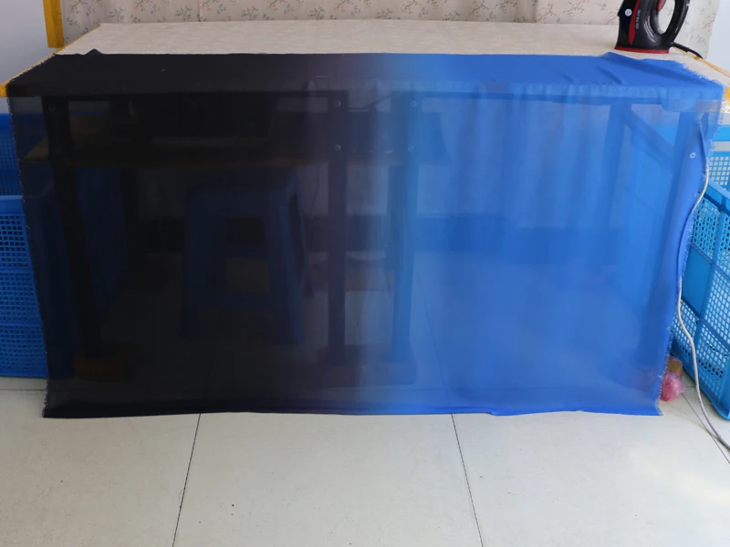 100D ткань для платья с градиентом королевский синий черный Омбре шифоновый