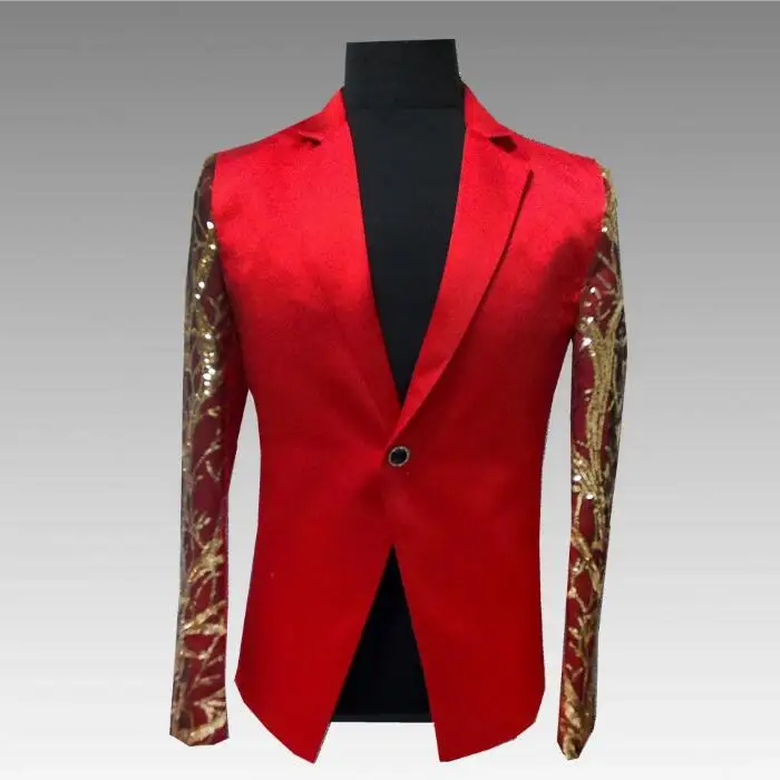 

S-5XL 2020 New men's clothing fashion slim big bang sequins Suit magician performanc coat the host singer plus size costumes