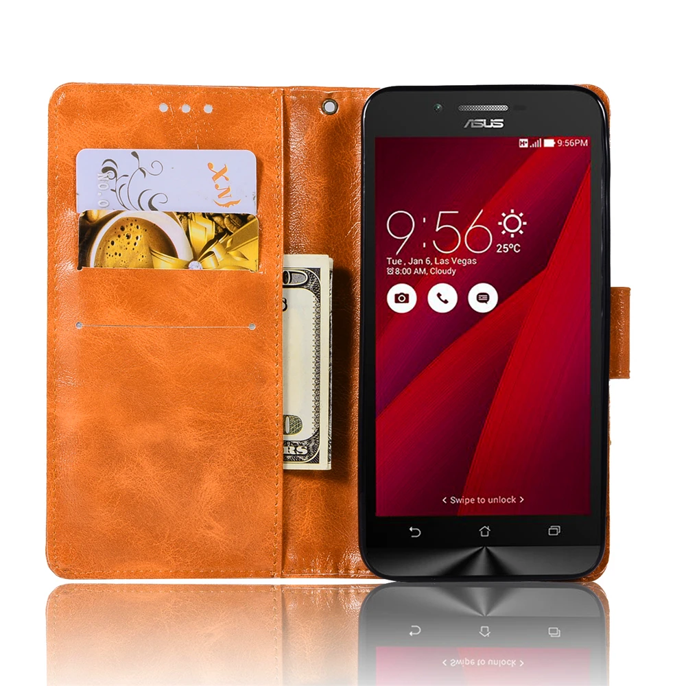 Модный чехол кошелек для ASUS Zenfone Go ZC500TG 5 0 дюймов телефона с подставкой