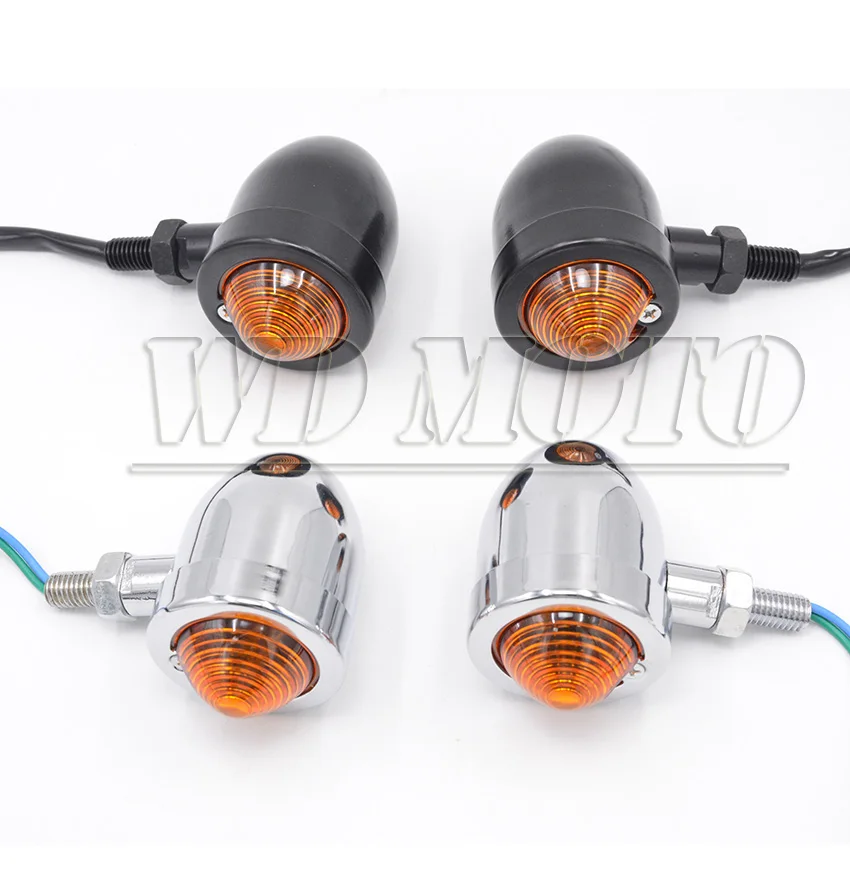 1 пара Мотоцикл Chrome Пуля Сигналы Поворота индикатор Для Harley Honda Kawasaki Suzuki Yamaha Cruiser