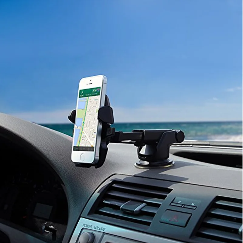 Универсальный автомобильный держатель для телефона на присоске с креплением