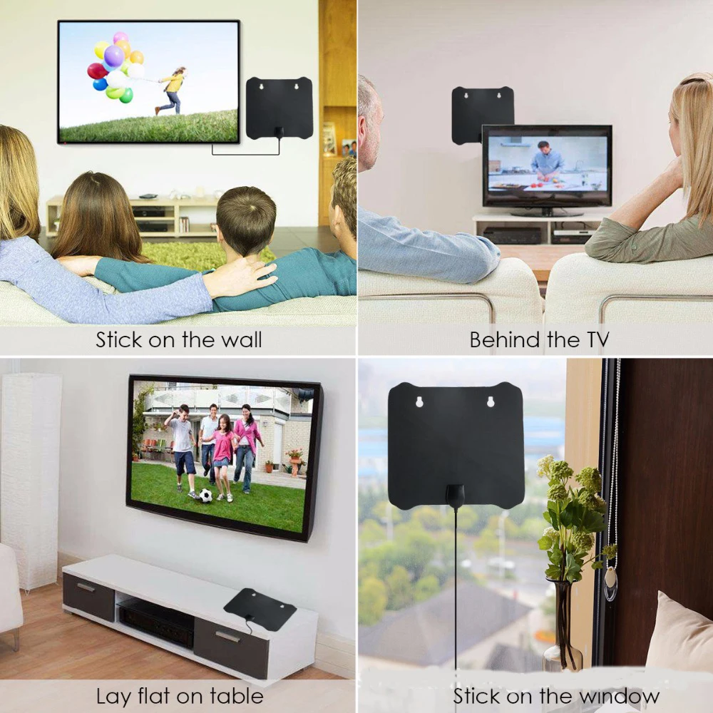 Indoor телевизионные антенны цифровой HD ТВ усиленные 4k 1080P УКВ UHF 120 миль с сигнала