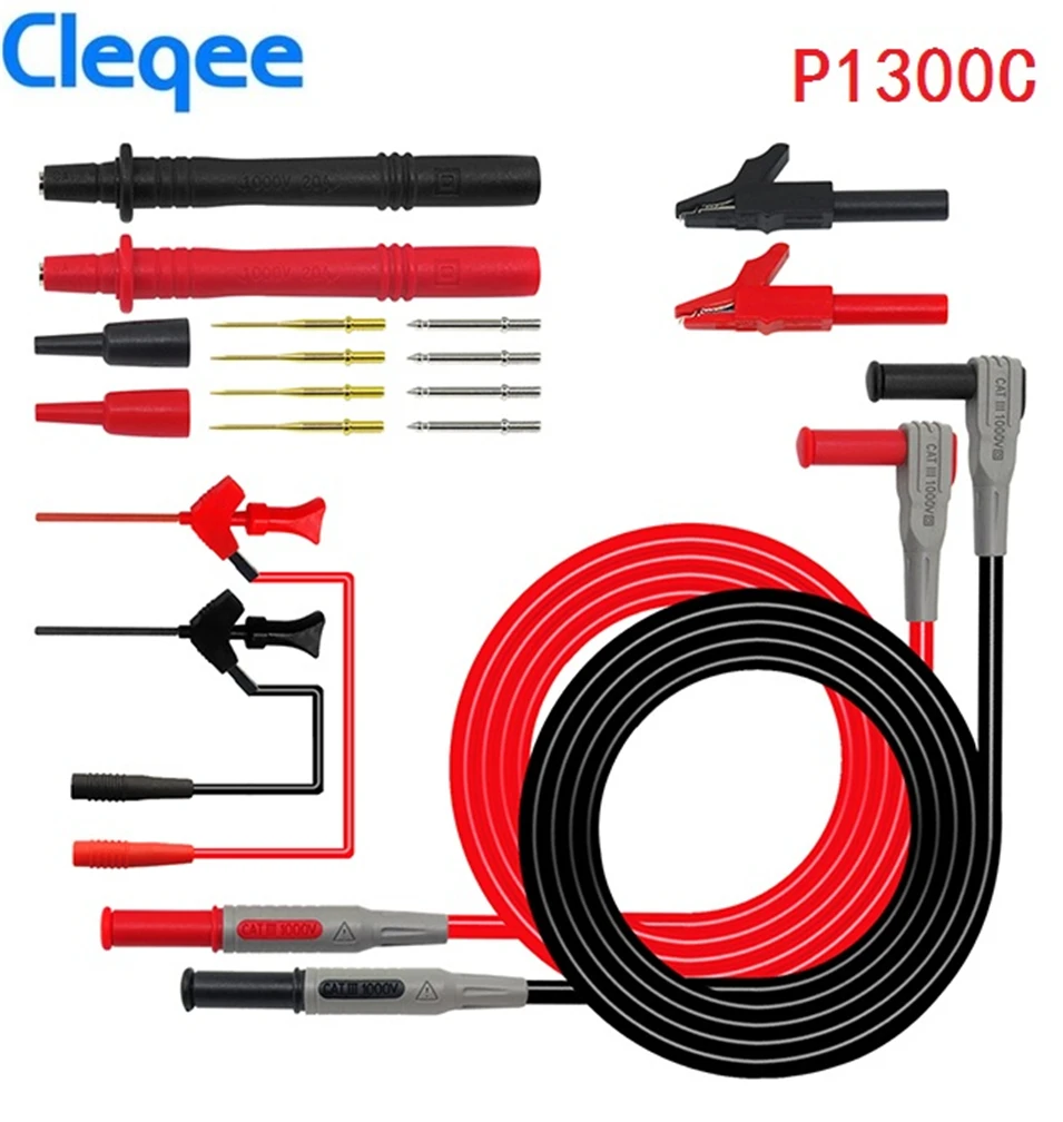 P1300C Cleqee P1300B P1300C 12 в 1 супер мультиметр зонд Сменный зонд Зажим мультиметра Тесты привести наборы+ зажимы типа «крокодил» - Цвет: P1300C