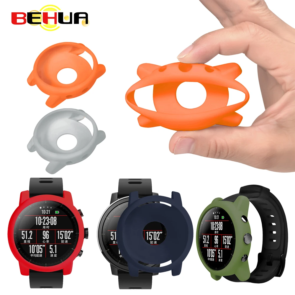 

Protector Shell for Xiaomi Huami Amazfit 2/2S Stratos Full Frame Soft Silicone Protective Case for new 2 stratos Watch Frame