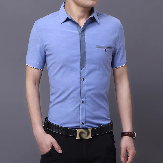 2016 New Brand Mens Dress Shirts Short 