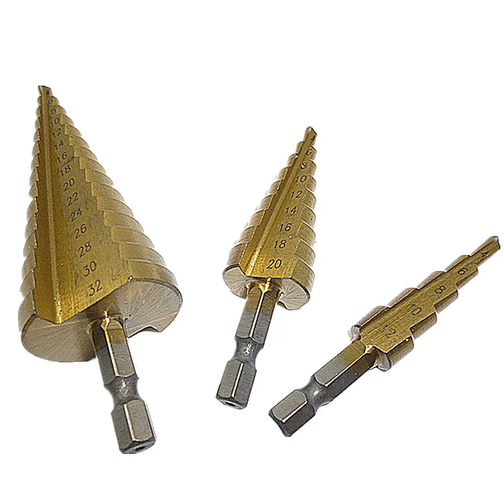 Набор ступенчатых Сверл из быстрорежущей стали 3 шт. промышленный расширитель