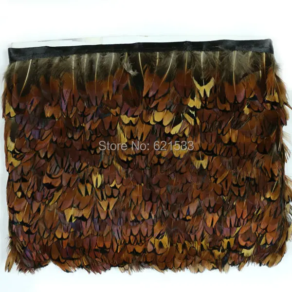 10Meters/lot!5cm height Natural Ringneck Pheasant plumage feather fringe ribbon trim for Party Halloween Home decor | Дом и сад