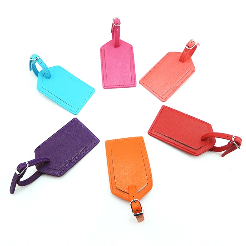

Pu Leather Luggage Tag Suitcase Id Address Holder Baggage Checked Boarding Tags Portable Label Travel Accessories Kzlt