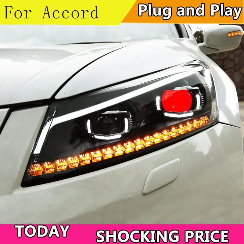 Автомобильный Стайлинг для Accord фары 2008 2012 8 светодиодный задний фонарь DRL Hid фара