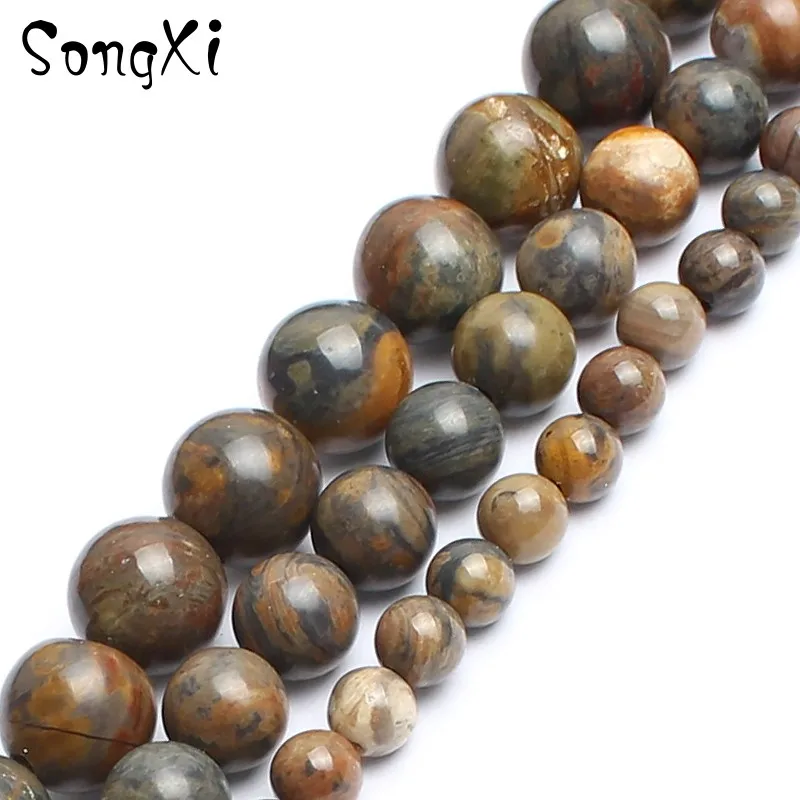 Оптовая продажа круглые бусины из натурального камня для изготовления ювелирных