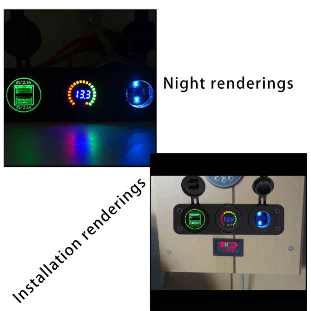 12 В/24 В прикуриватель светодиодный цифровой вольтметр двойной USB для ATV RV SUV