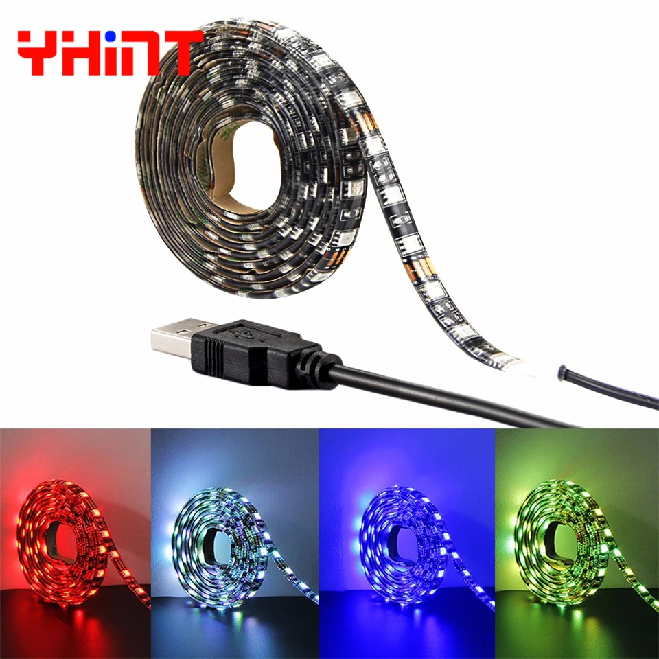 Фото 5 в USB мощность 5050 60led/m RGB цвет сменный черный PCB 0 м 1 2 SMD светодиодные полосы ТВ 5 в USB мощность 5050 60led/m RGB цвет сменный черный PCB 0 м 1 2 SMD светодиодные полосы ТВ