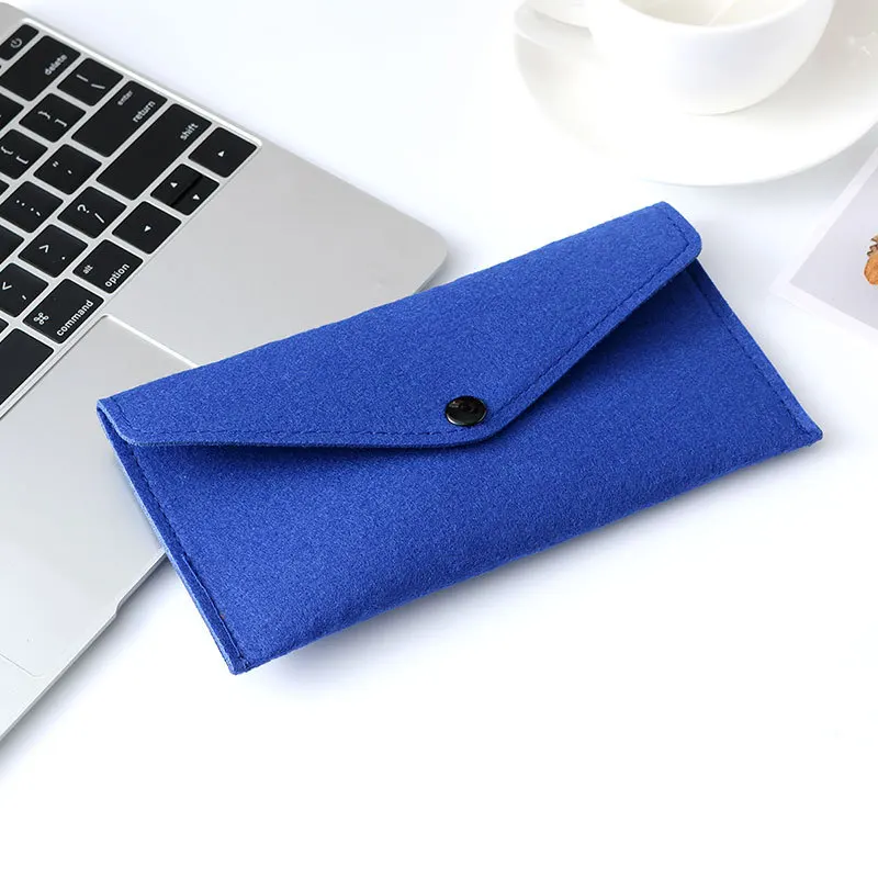 Royal blue Войлочный Простой Конверт кошелек многоразового использования высокого качества вместительные сумки большого размера для телефона и покупок или diy сумки - Цвет: Royal blue