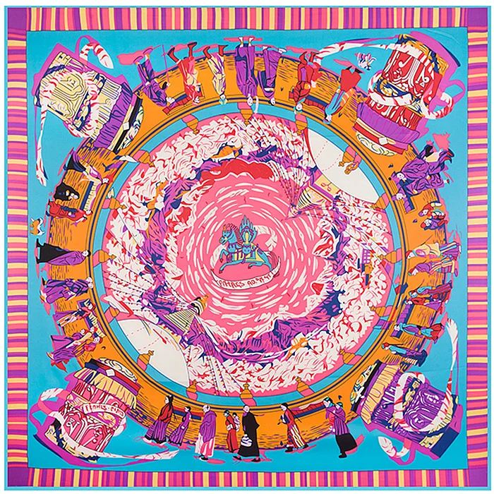 POBING 100% Шелковый квадратный шарф женский роскошный брендовый шейный платок