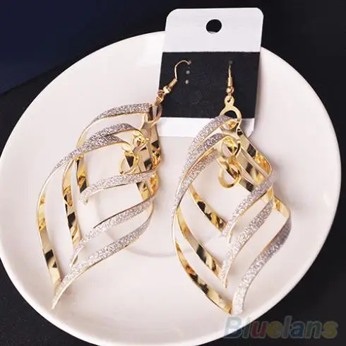 Женские Винтажные висячие Многослойные серьги подвески из сплава с матовым